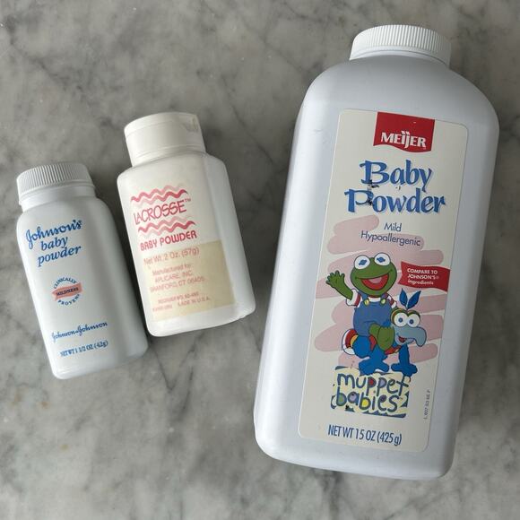 Johnsons Baby Powder TALC Fragrance 1.5oz + Meijer Muppet 15oz LaCrosse USA open - Picture 1 of 9